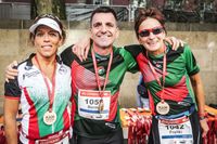 ASG Roberta Mijatovic (links), Bernd Kowalzik und Andrea Hick liefen den Marathon
